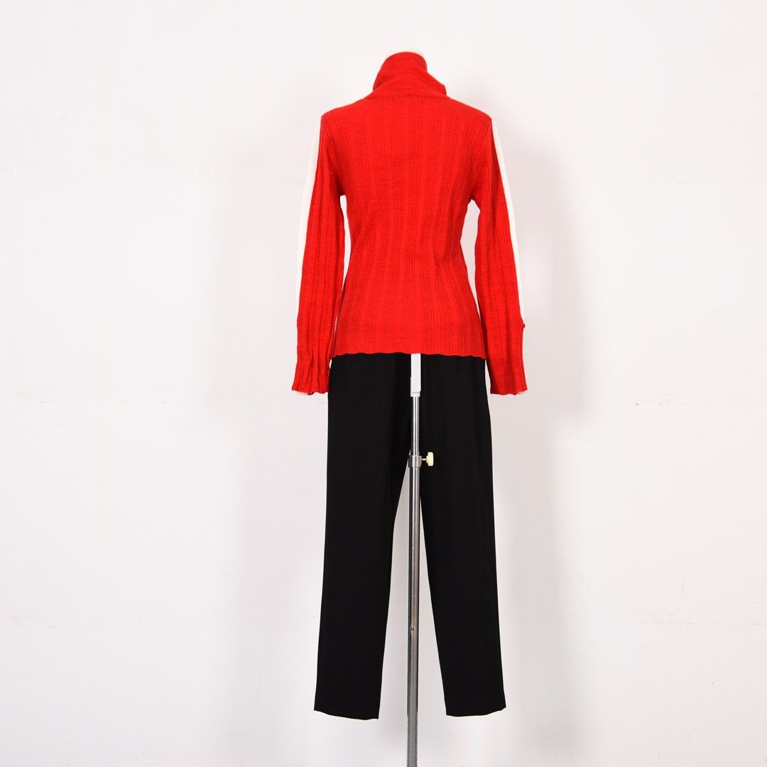 ランダムリブ　配色タートルニット　B DONNA　6053302