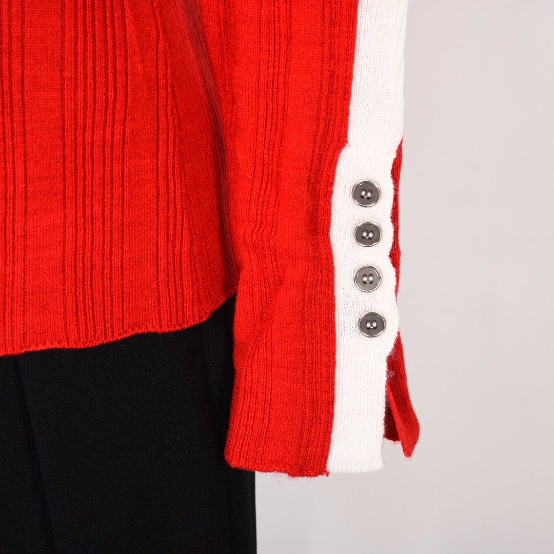 ランダムリブ　配色タートルニット　B DONNA　6053302