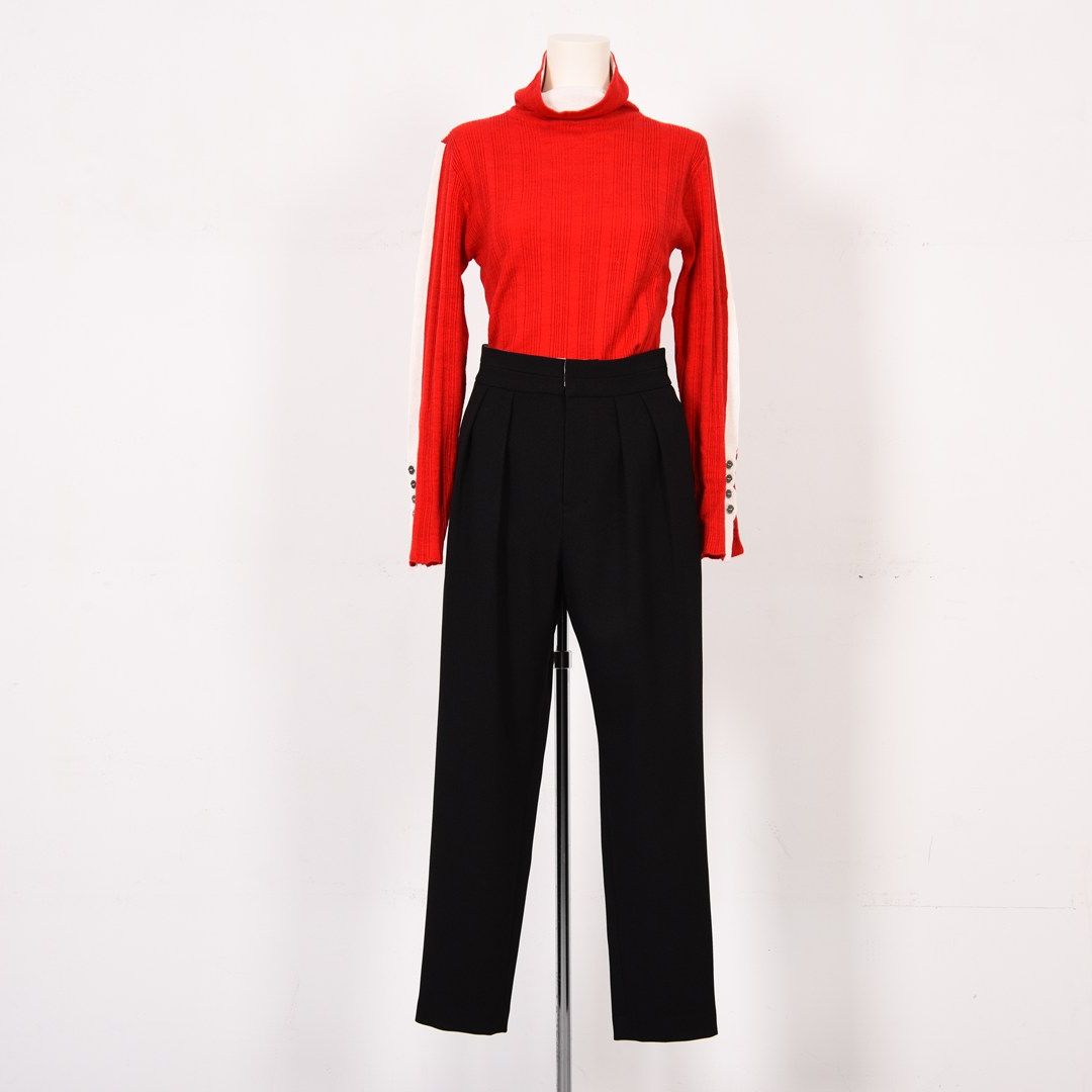 杢調サージ　テーパードパンツ　B DONNA　6056105