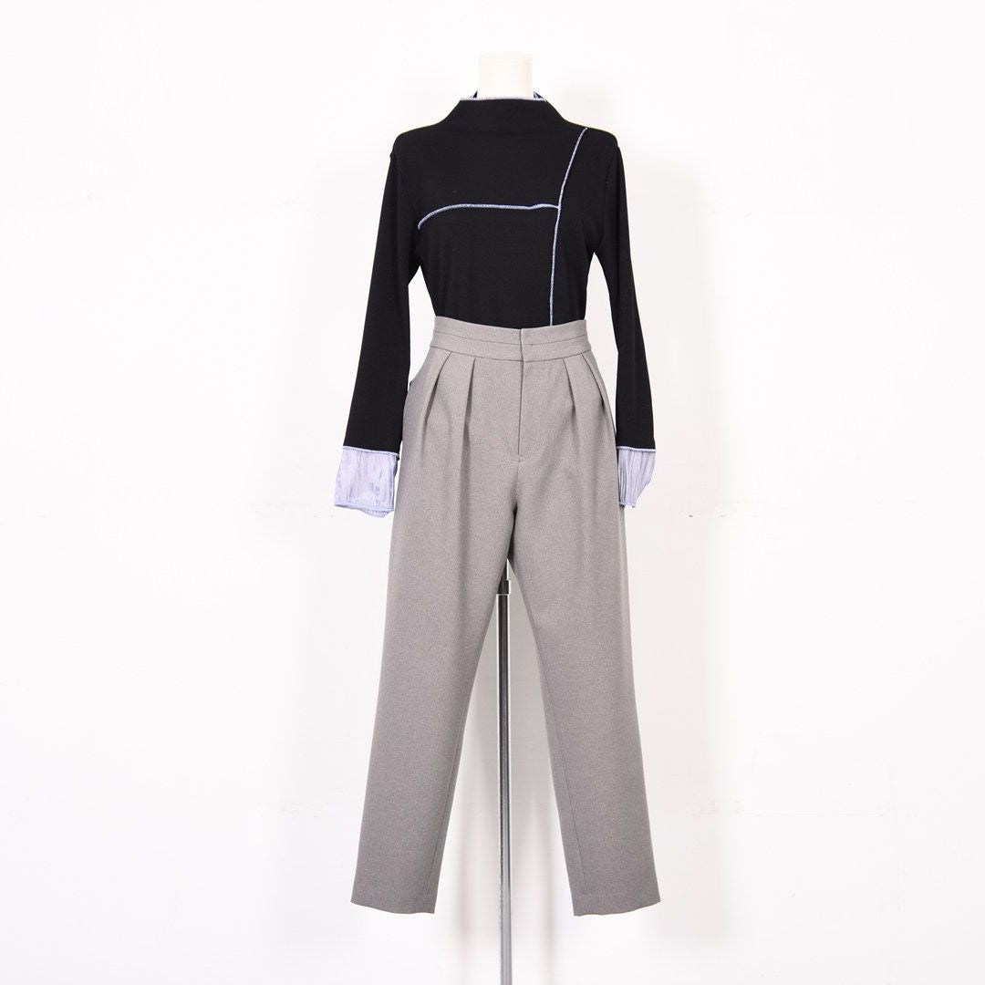 杢調サージ　テーパードパンツ　B DONNA　6056105