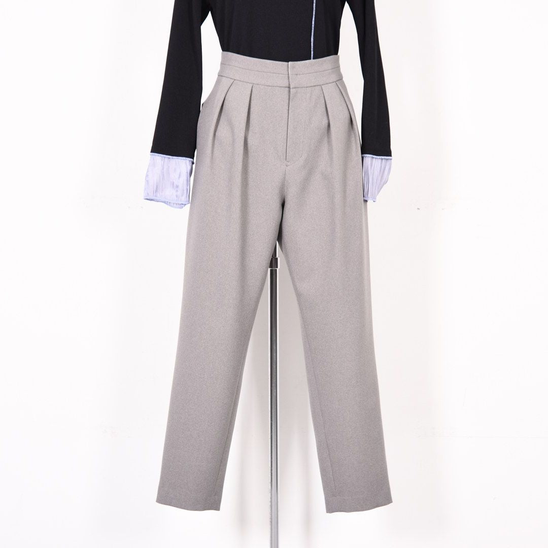 杢調サージ　テーパードパンツ　B DONNA　6056105