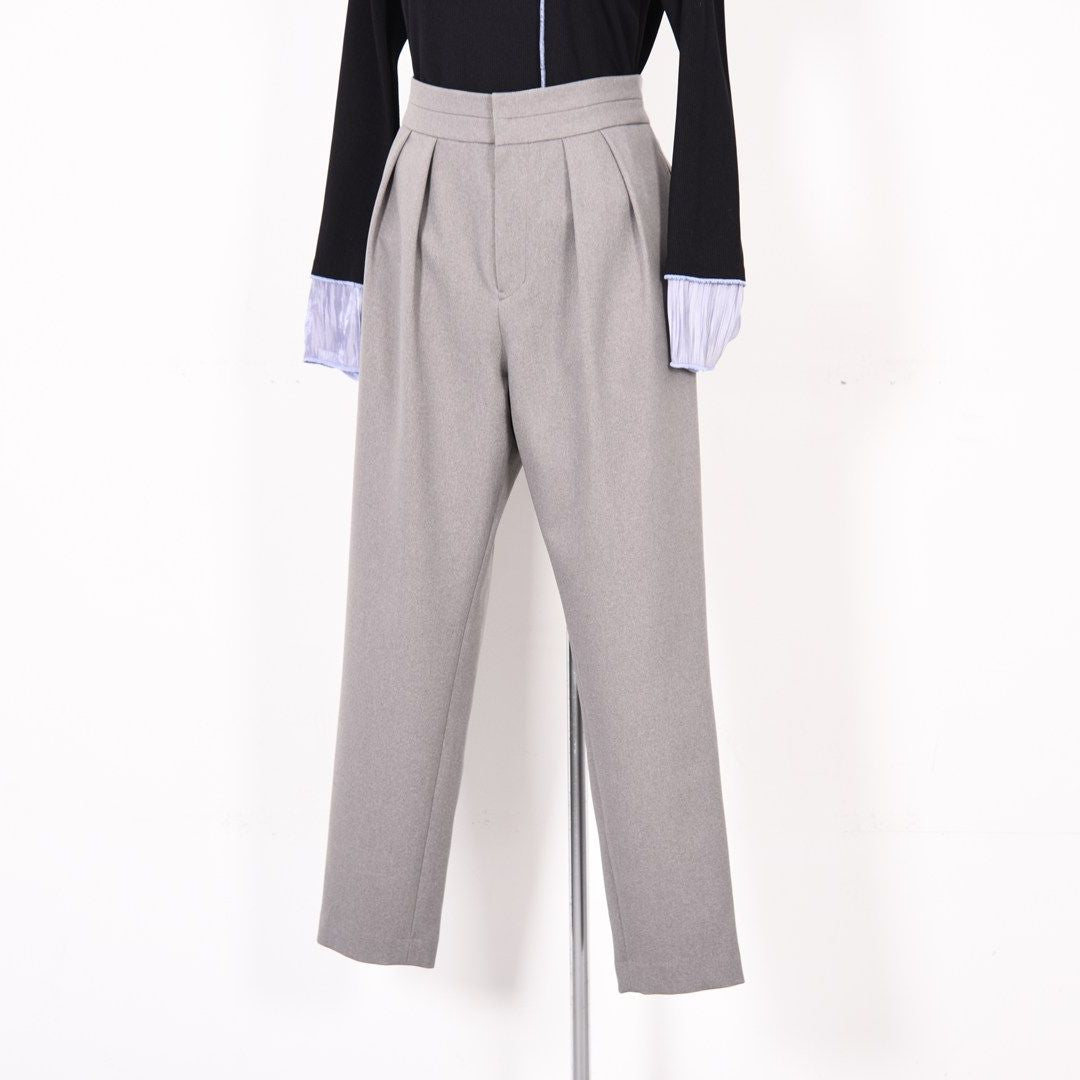 杢調サージ　テーパードパンツ　B DONNA　6056105