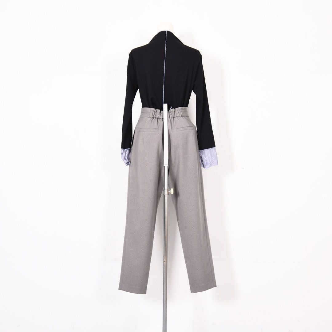 杢調サージ　テーパードパンツ　B DONNA　6056105