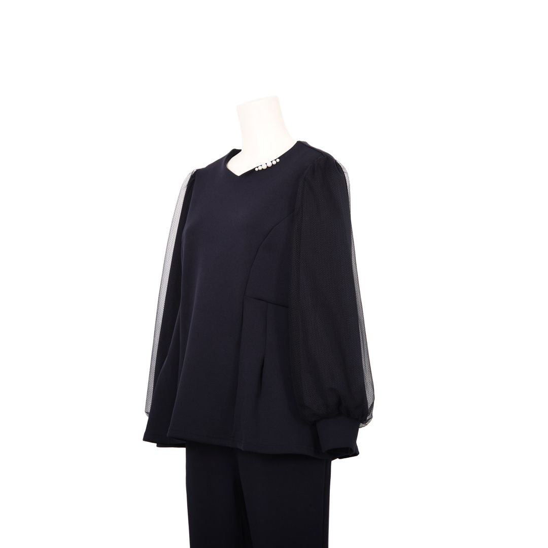 チュールレース袖　パールプルオーバー　Dear Princess　3052306