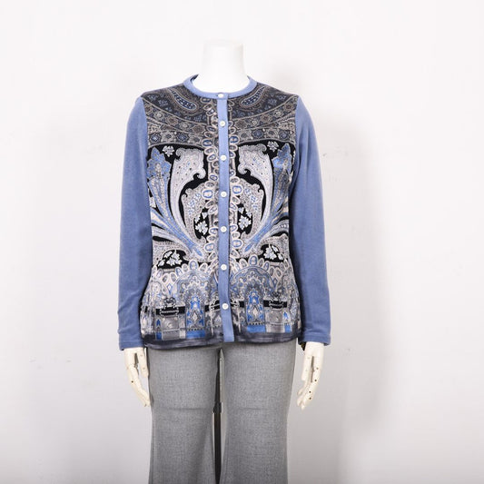 【シルク100%】"G.BINDA"パネルプリント　カーディガン　MIMO MODA　2552071