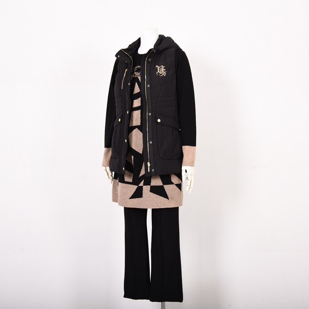 【Lサイズ】アニマル風 幾何学柄　ロングニット　VALENZA　5553701