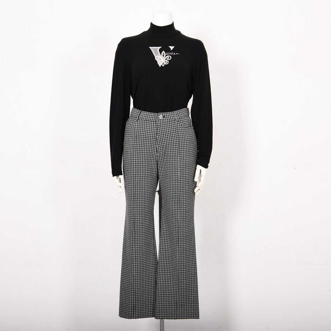 【Lサイズ】ドビーストレッチ 　チェックパンツ　VALENZA　5556705