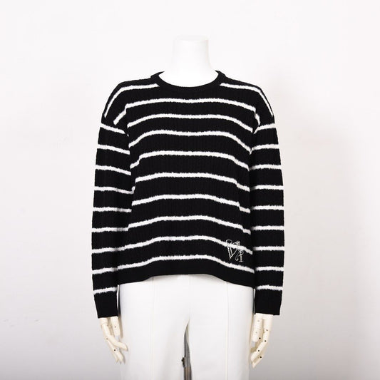 【Lサイズ】ケーブル編み　ボーダーニット　VALENZA　5553707