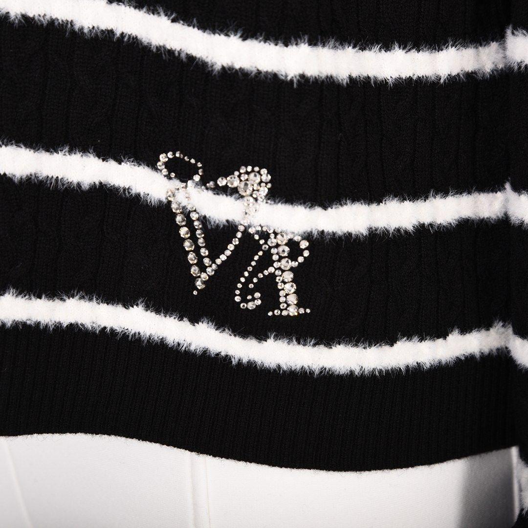 ケーブル編み　ボーダーニット　VALENZA　5153707