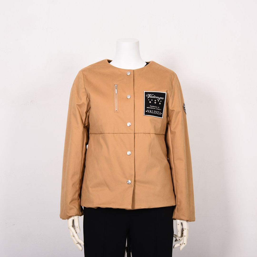 ストレッチギャバ　ノーカラー中綿ジャケット　VALENZA　5157703