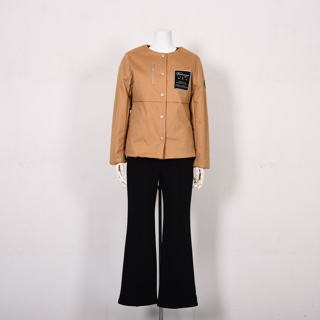 ストレッチギャバ　ノーカラー中綿ジャケット　VALENZA　5157703
