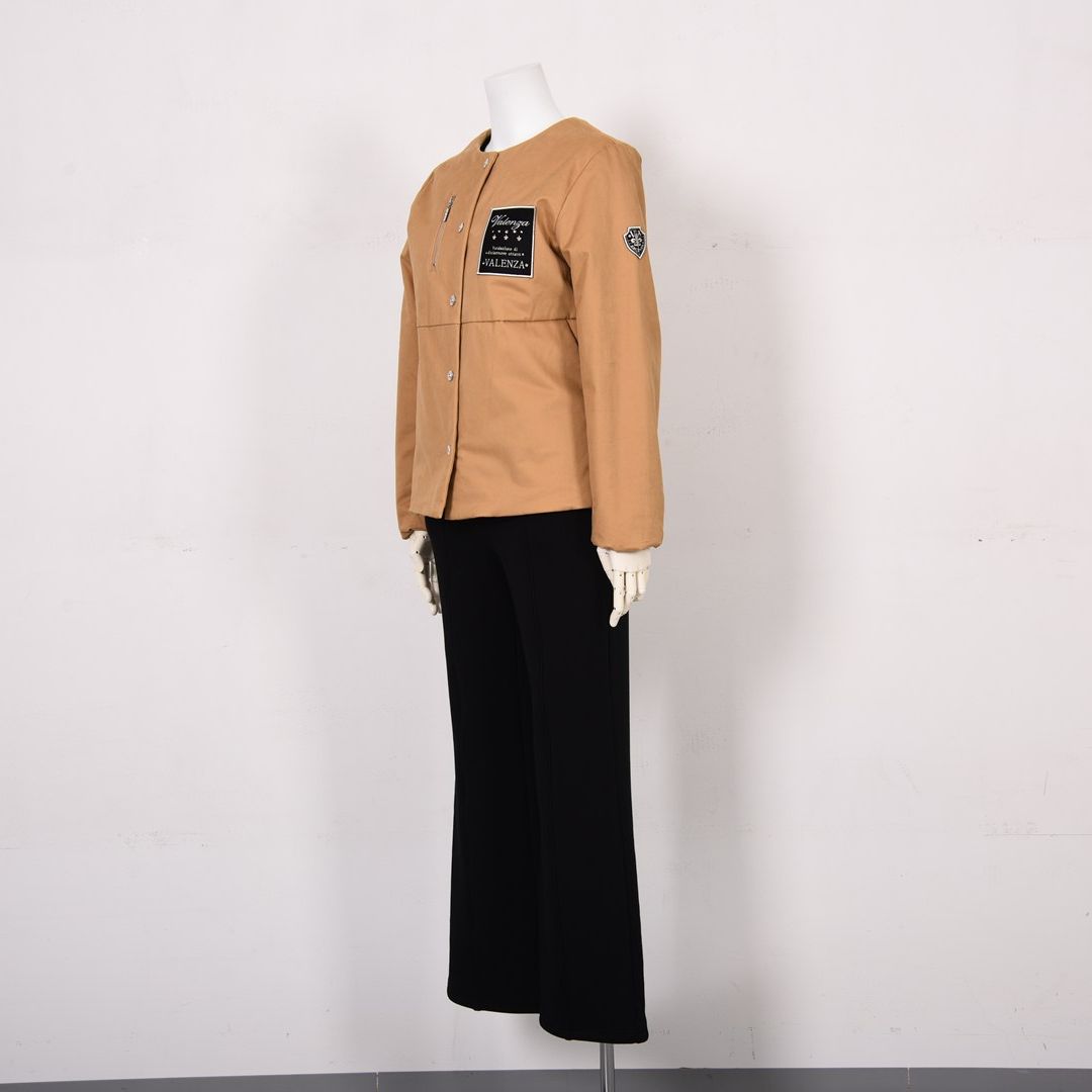 ストレッチギャバ　ノーカラー中綿ジャケット　VALENZA　5157703