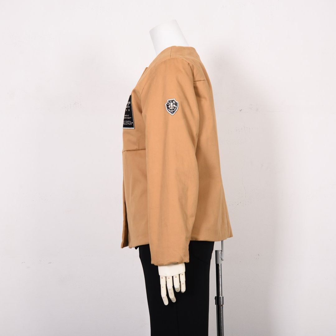 【Lサイズ】ストレッチギャバ　ノーカラー中綿ジャケット　VALENZA　5557703