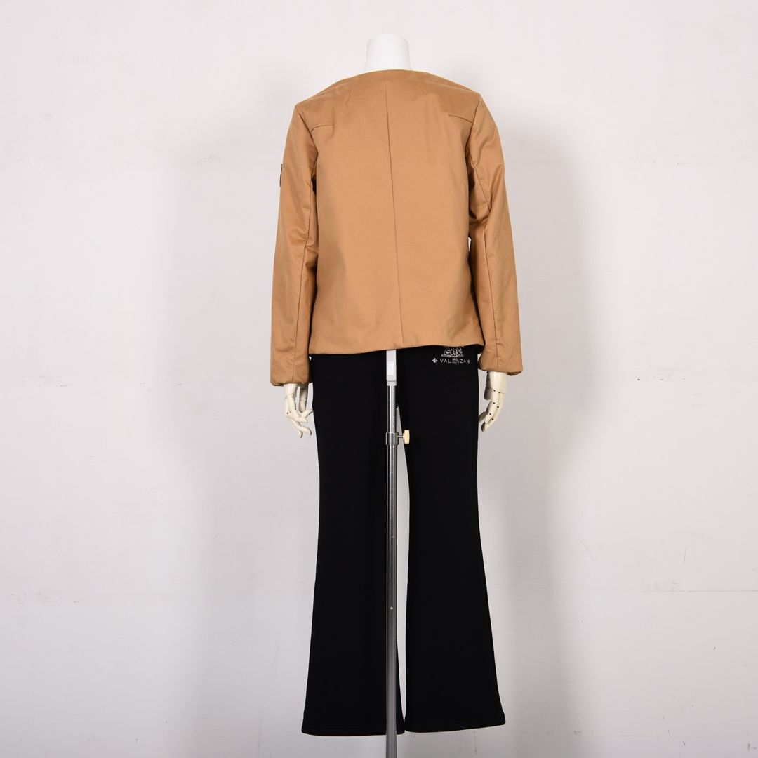 【Lサイズ】ストレッチギャバ　ノーカラー中綿ジャケット　VALENZA　5557703