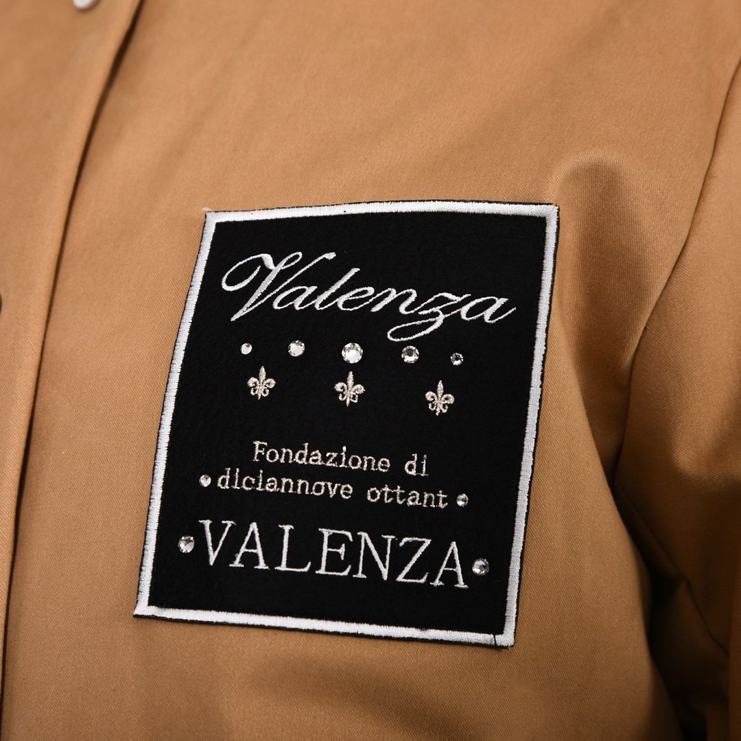 【Lサイズ】ストレッチギャバ　ノーカラー中綿ジャケット　VALENZA　5557703