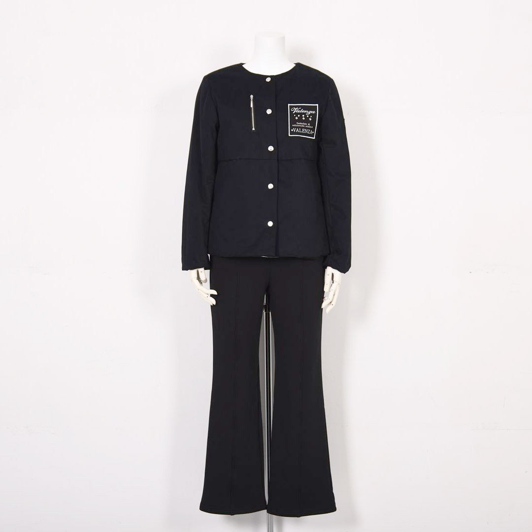 ストレッチギャバ　ノーカラー中綿ジャケット　VALENZA　5157703