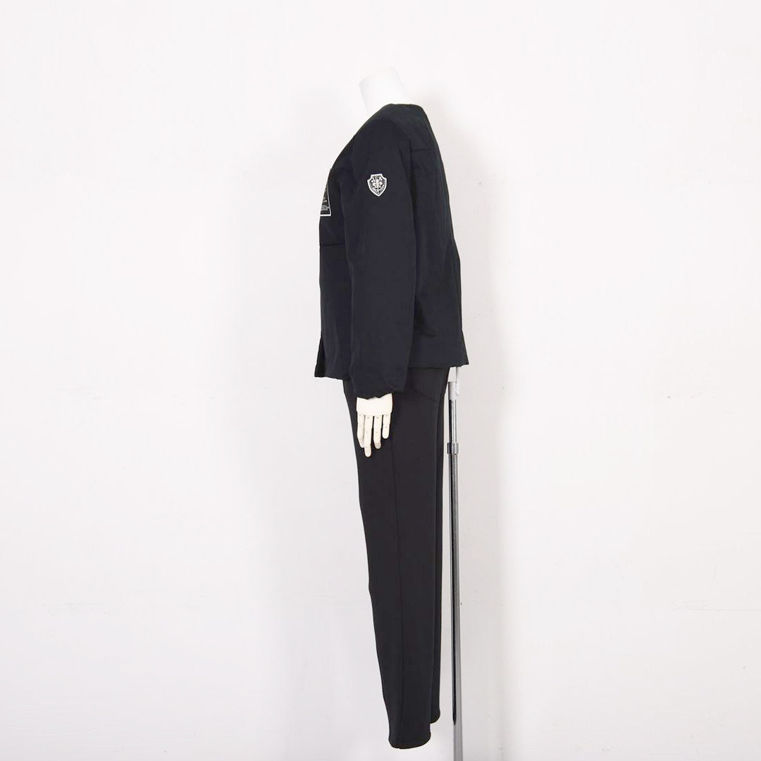 【Lサイズ】ストレッチギャバ　ノーカラー中綿ジャケット　VALENZA　5557703