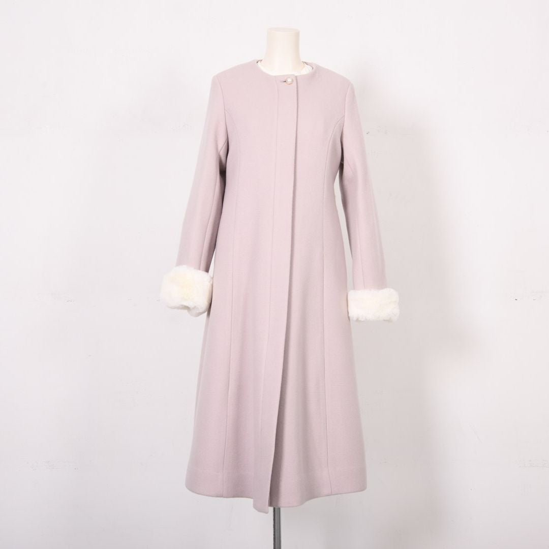 袖ファー　ノーカラーロングコート　Dear Princess　3058301