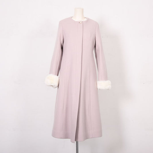 袖ファー　ノーカラーロングコート　Dear Princess　3058301