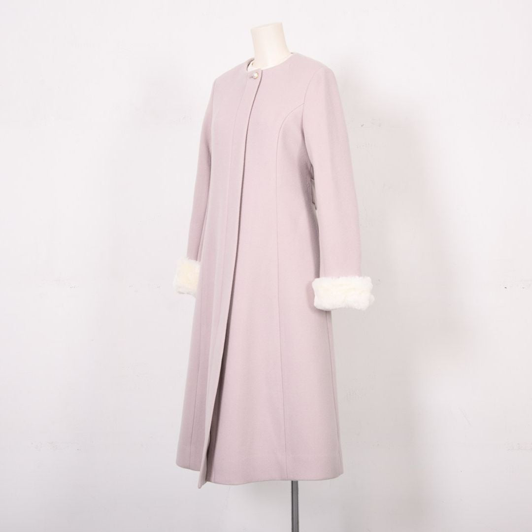 袖ファー　ノーカラーロングコート　Dear Princess　3058301