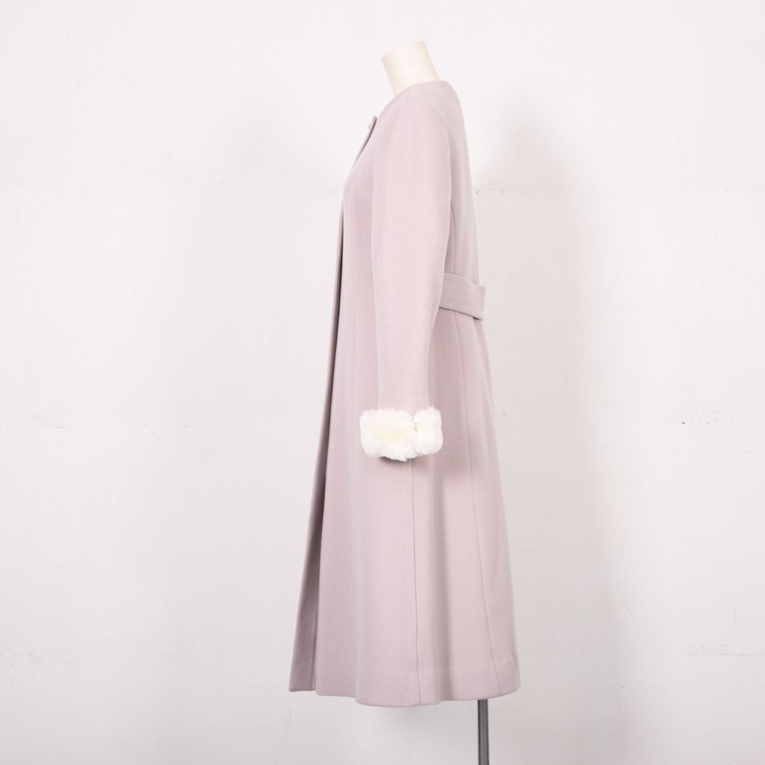 袖ファー　ノーカラーロングコート　Dear Princess　3058301