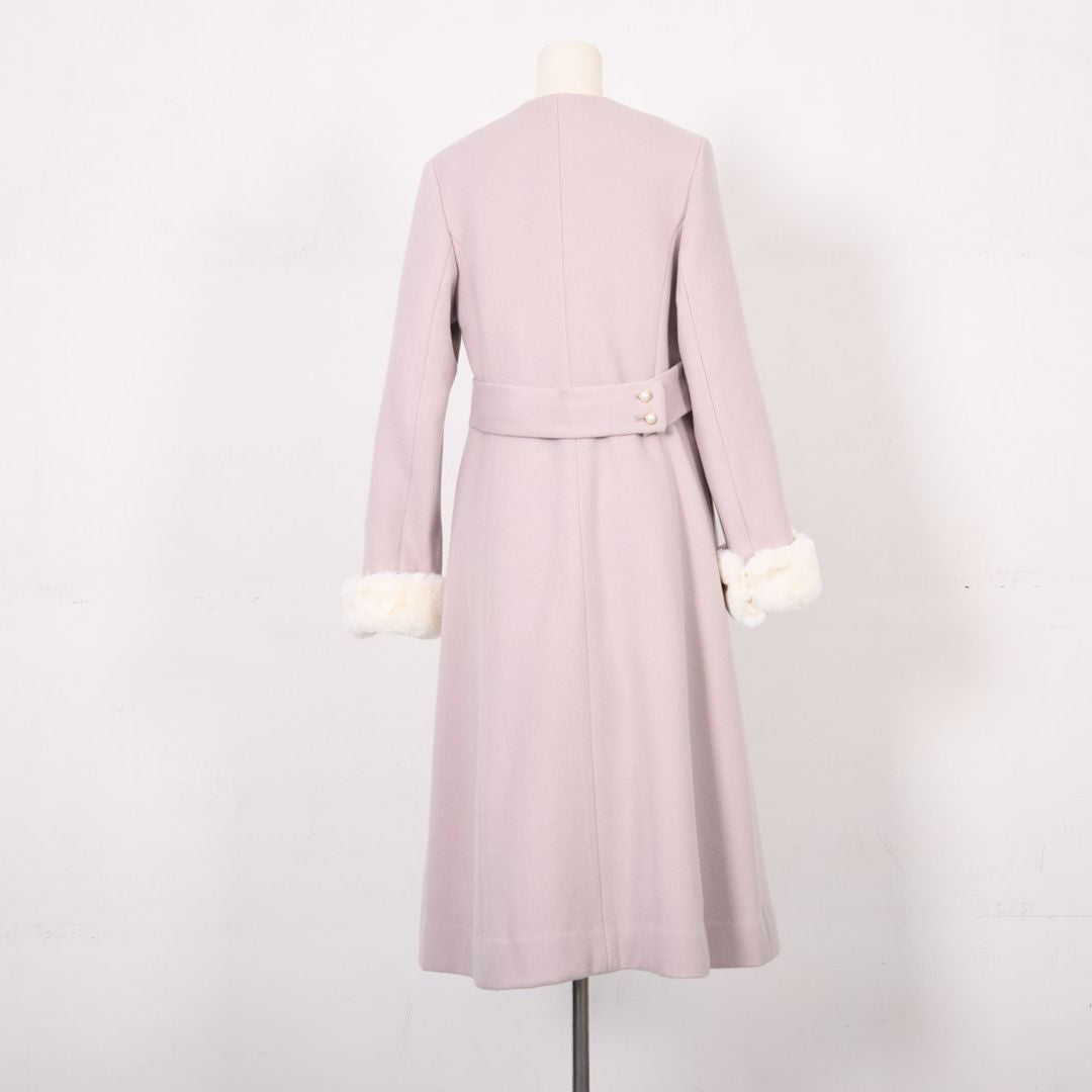 袖ファー　ノーカラーロングコート　Dear Princess　3058301