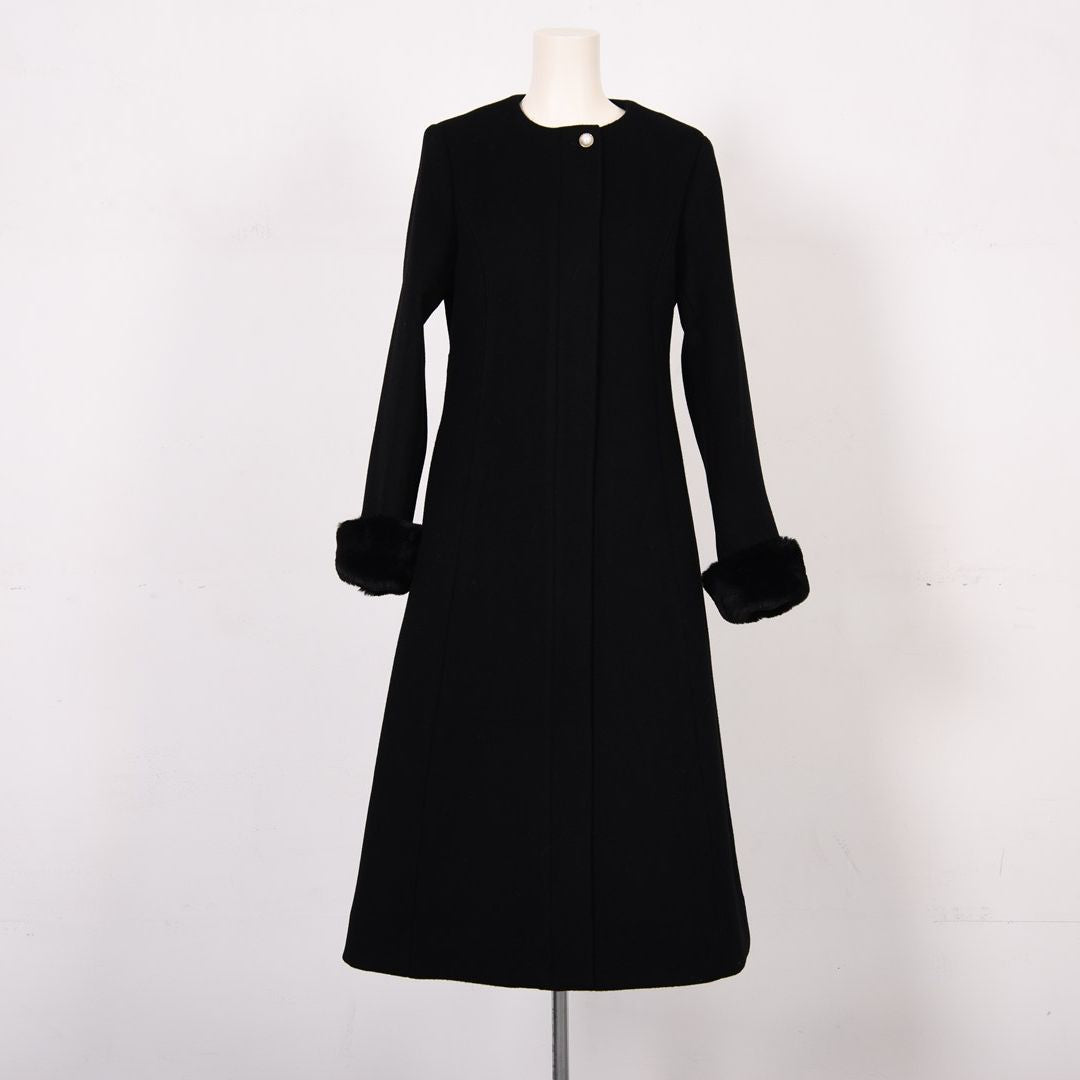 袖ファー　ノーカラーロングコート　Dear Princess　3058301