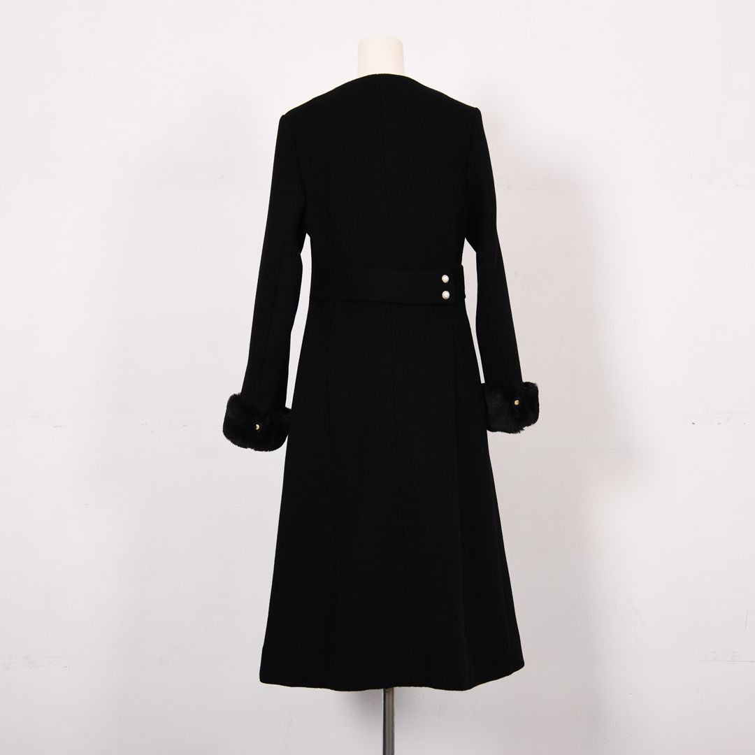 袖ファー　ノーカラーロングコート　Dear Princess　3058301