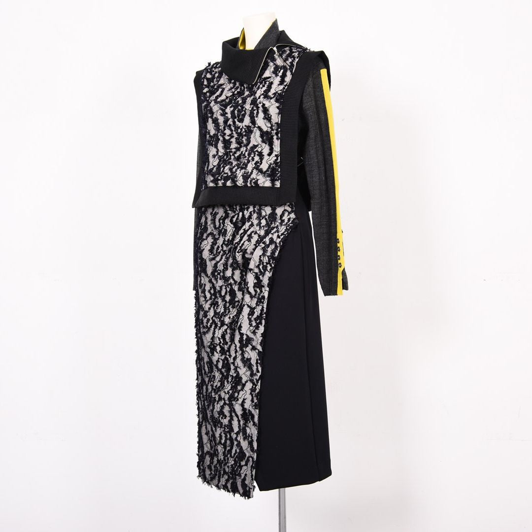 カットジャガード　ラップ風スカート　B DONNA　6055106