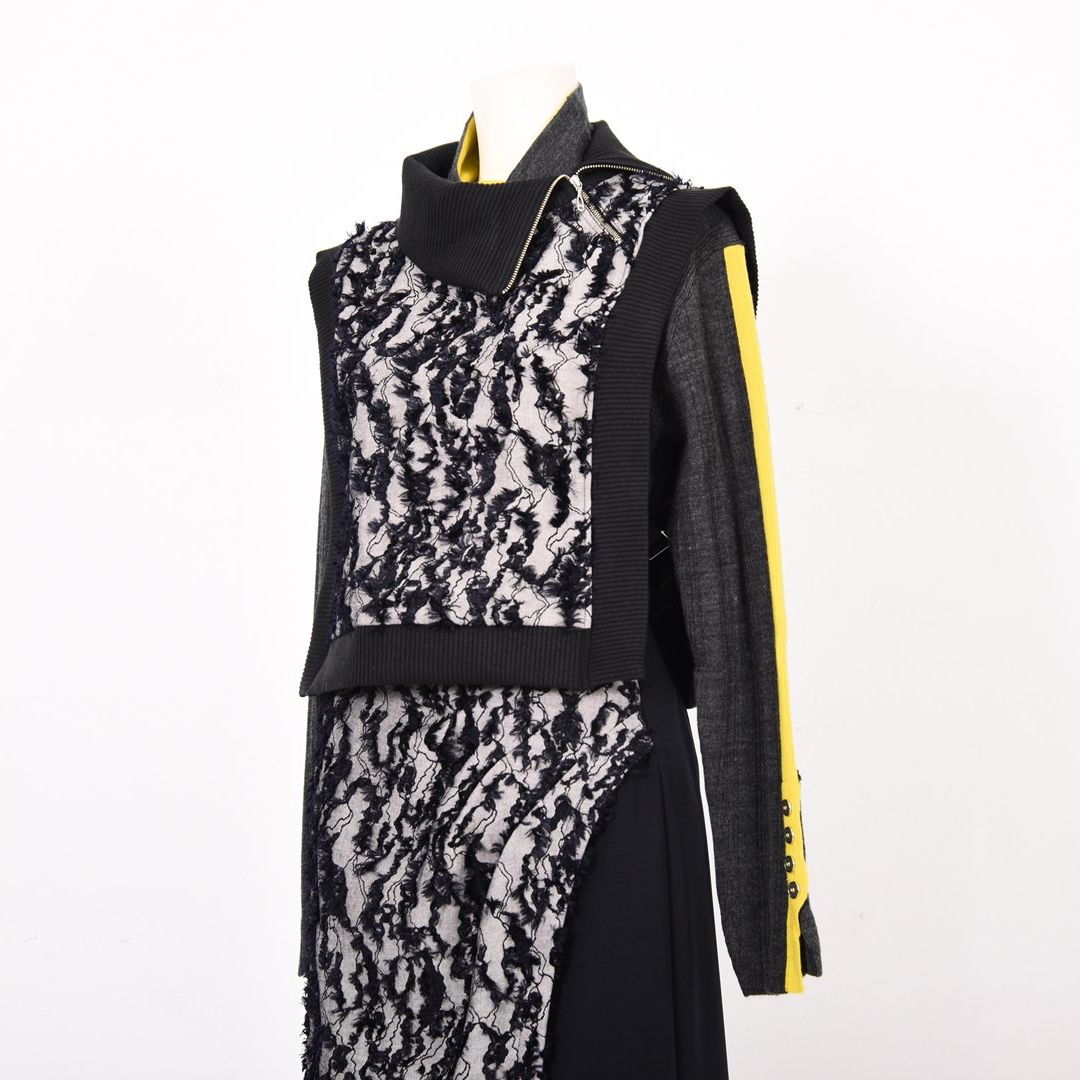 サイド紐　カットジャガードベスト　B DONNA　6051103