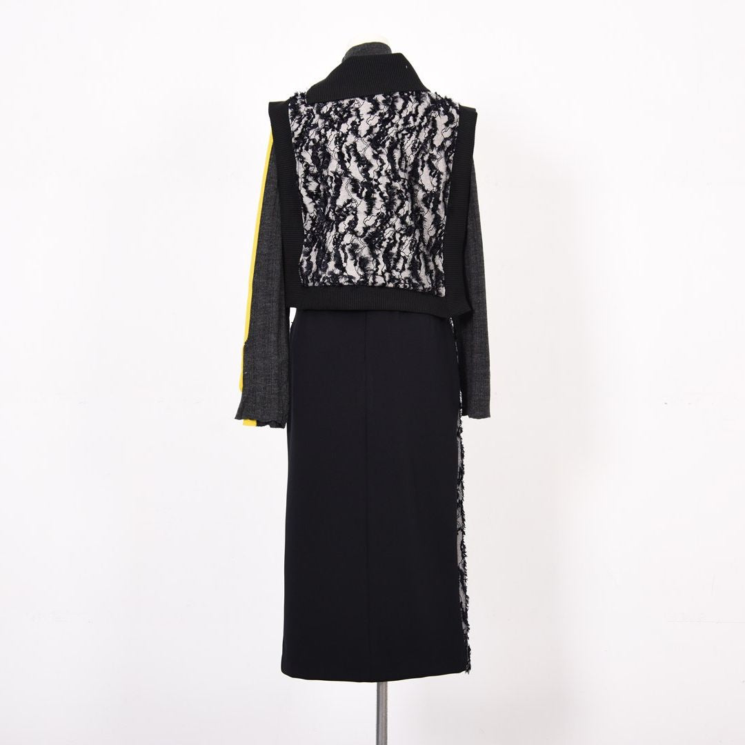 サイド紐　カットジャガードベスト　B DONNA　6051103