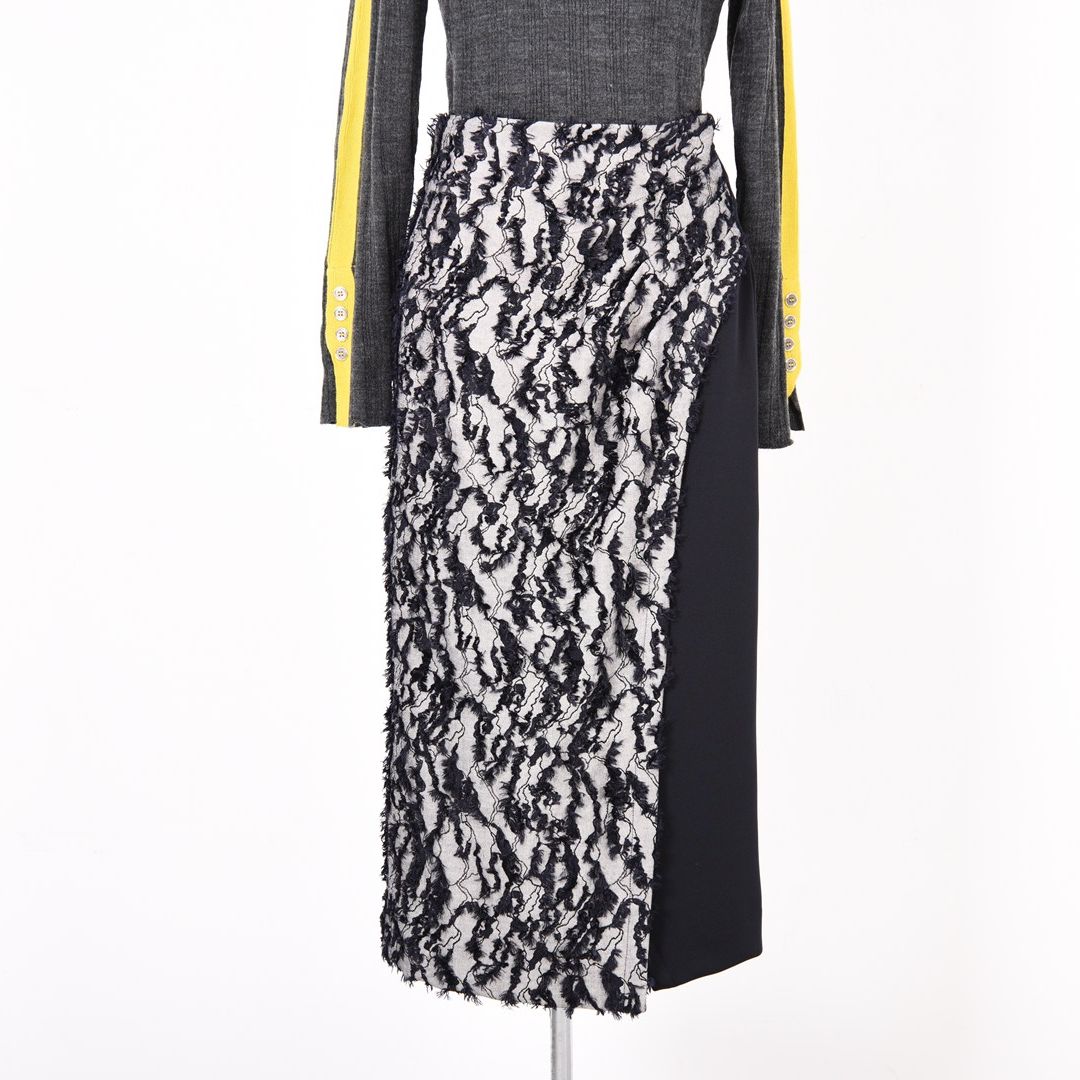 カットジャガード　ラップ風スカート　B DONNA　6055106