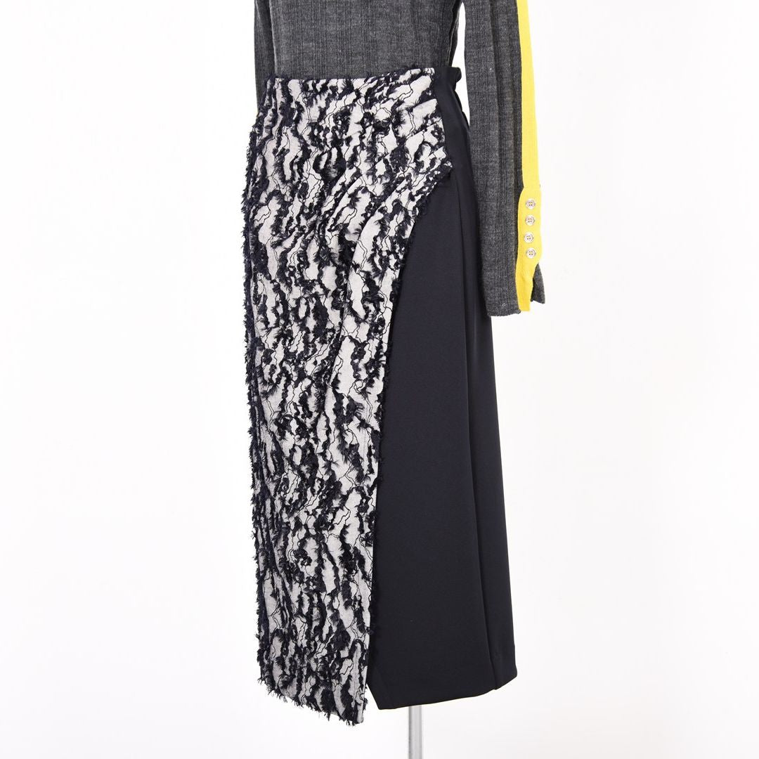 カットジャガード　ラップ風スカート　B DONNA　6055106