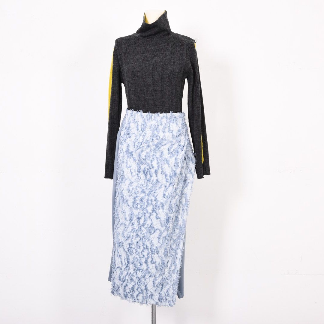 カットジャガード　ラップ風スカート　B DONNA　6055106