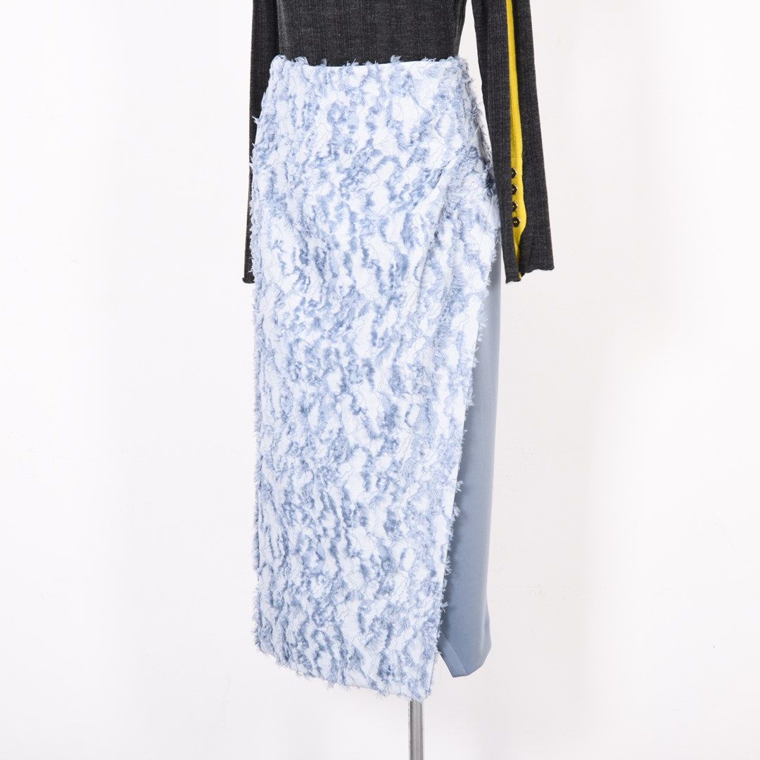 カットジャガード　ラップ風スカート　B DONNA　6055106