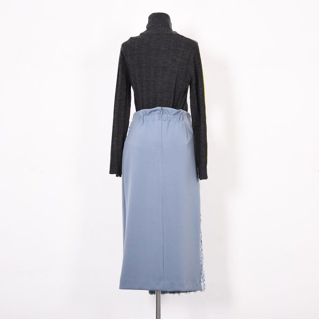 カットジャガード　ラップ風スカート　B DONNA　6055106