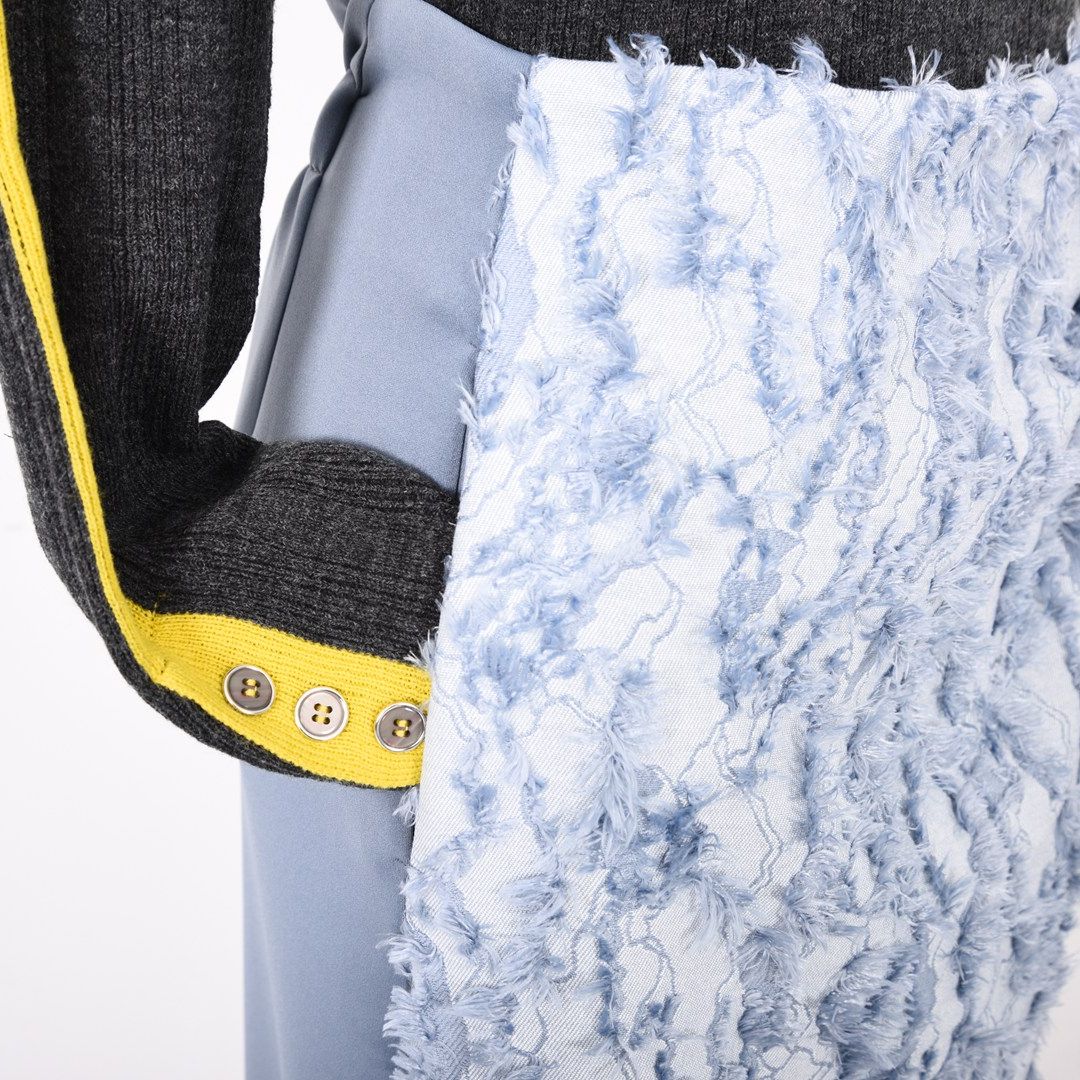 カットジャガード　ラップ風スカート　B DONNA　6055106