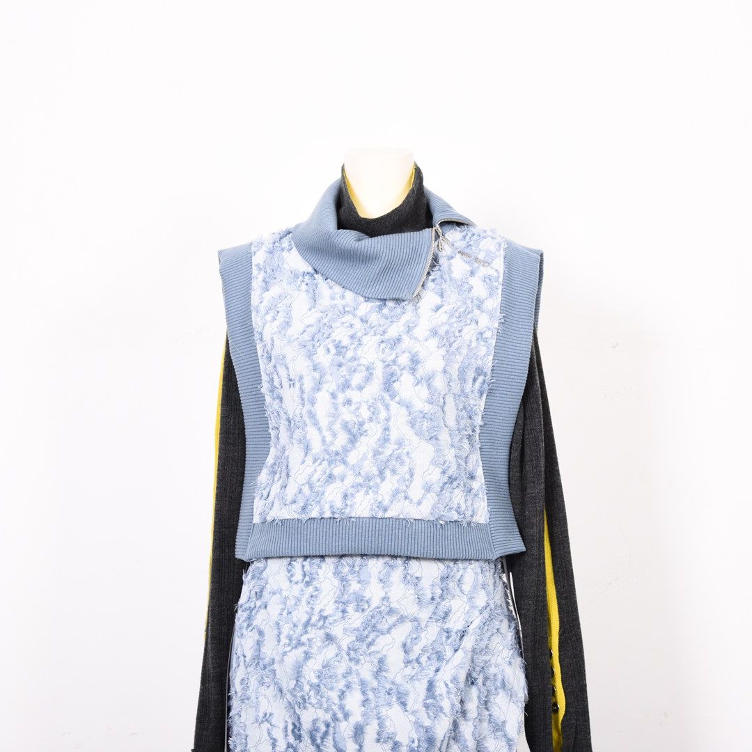 サイド紐　カットジャガードベスト　B DONNA　6051103