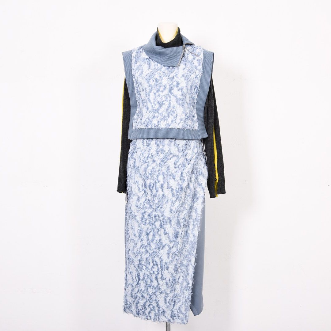 カットジャガード　ラップ風スカート　B DONNA　6055106