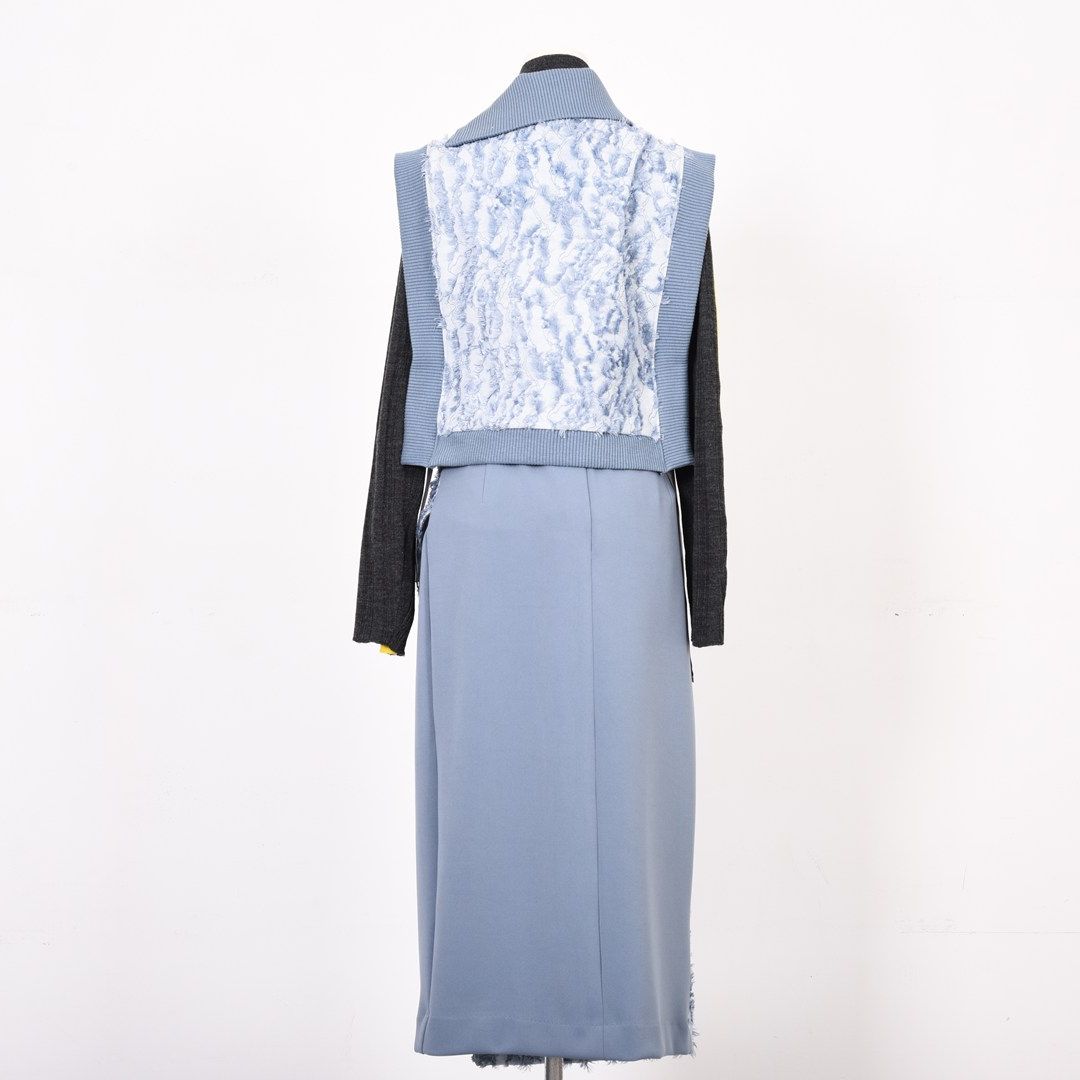 サイド紐　カットジャガードベスト　B DONNA　6051103