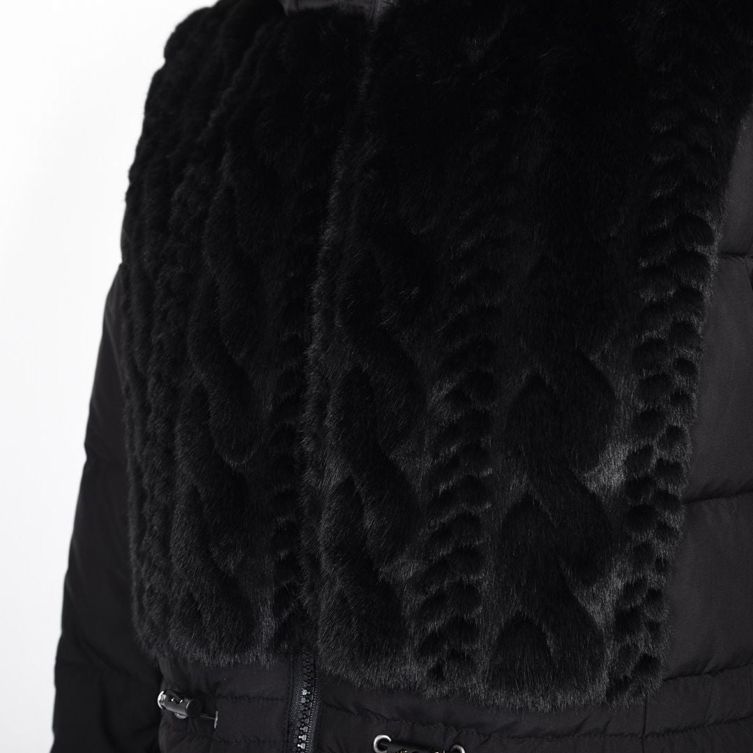 ボア×タフタ　異素材切替　中綿コート　VALENZA　5158706