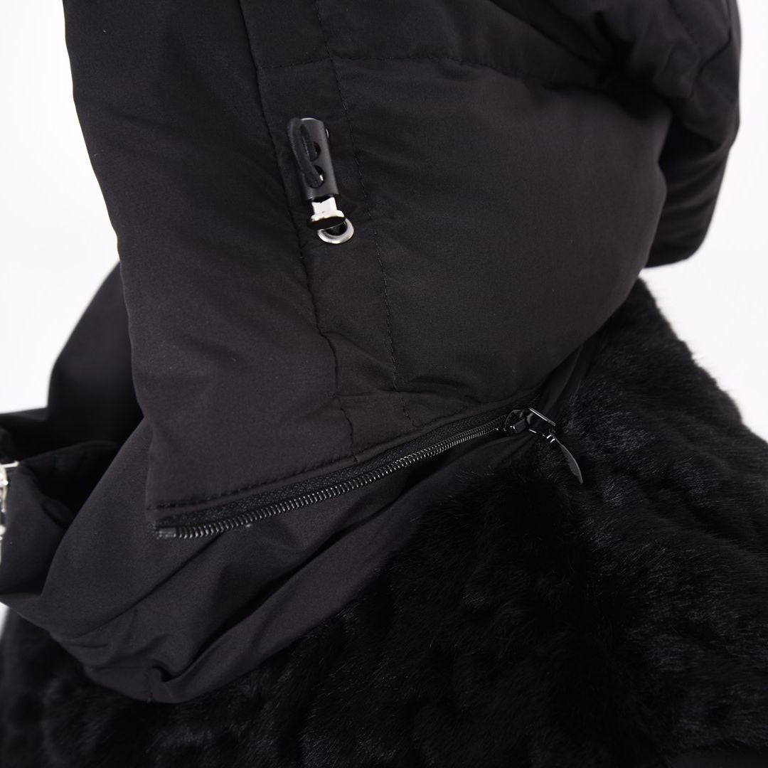 【Lサイズ】ボア×タフタ　異素材切替　中綿コート　VALENZA　5558706