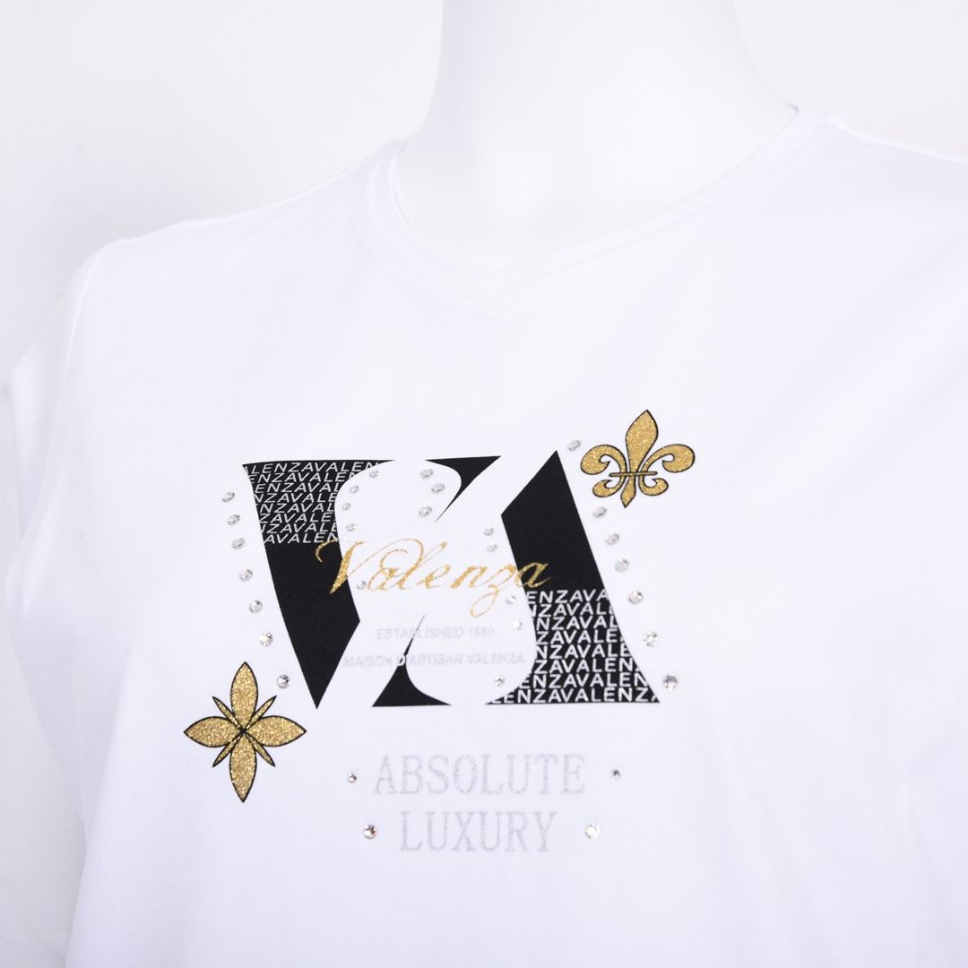 フロントモチーフ　7分袖カットソー　VALENZA　5162312