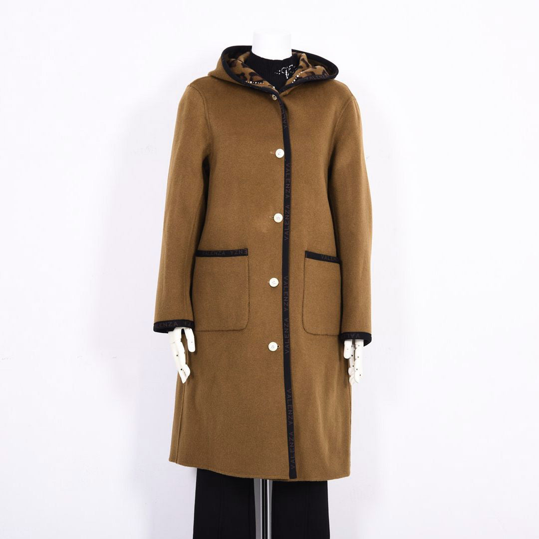※予約商品【Lサイズ】【リバーシブル】2wayウールリバー フード付きロングコート　VALENZA　5558708