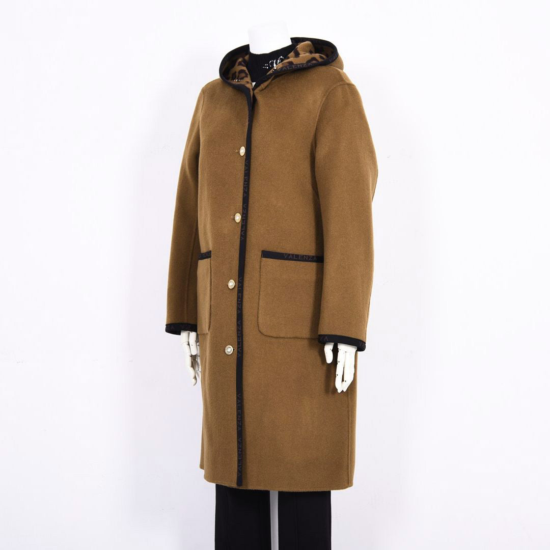 ※予約商品【Lサイズ】【リバーシブル】2wayウールリバー フード付きロングコート　VALENZA　5558708
