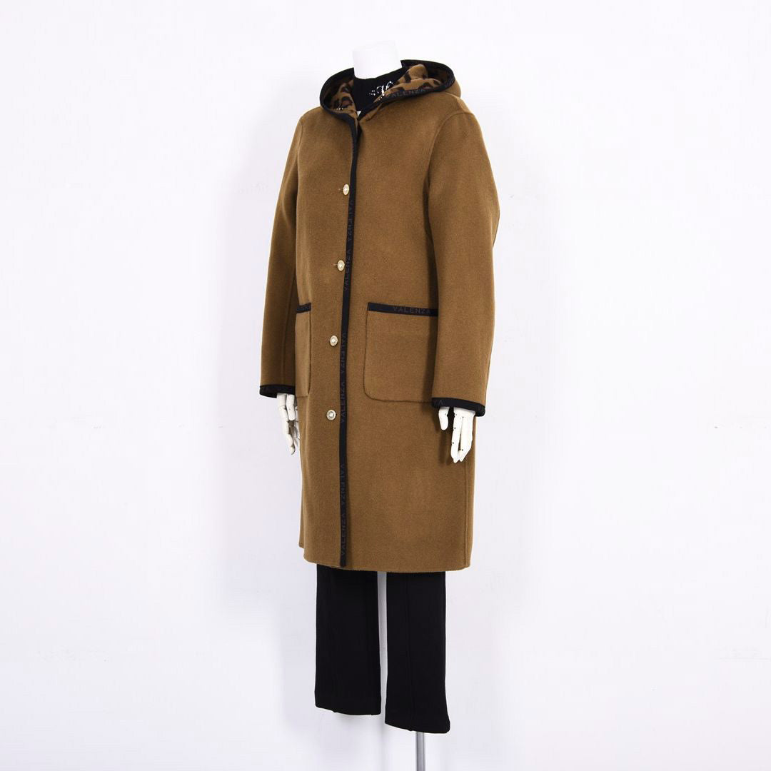 【リバーシブル】2wayウールリバー フード付きロングコート　VALENZA　5158708