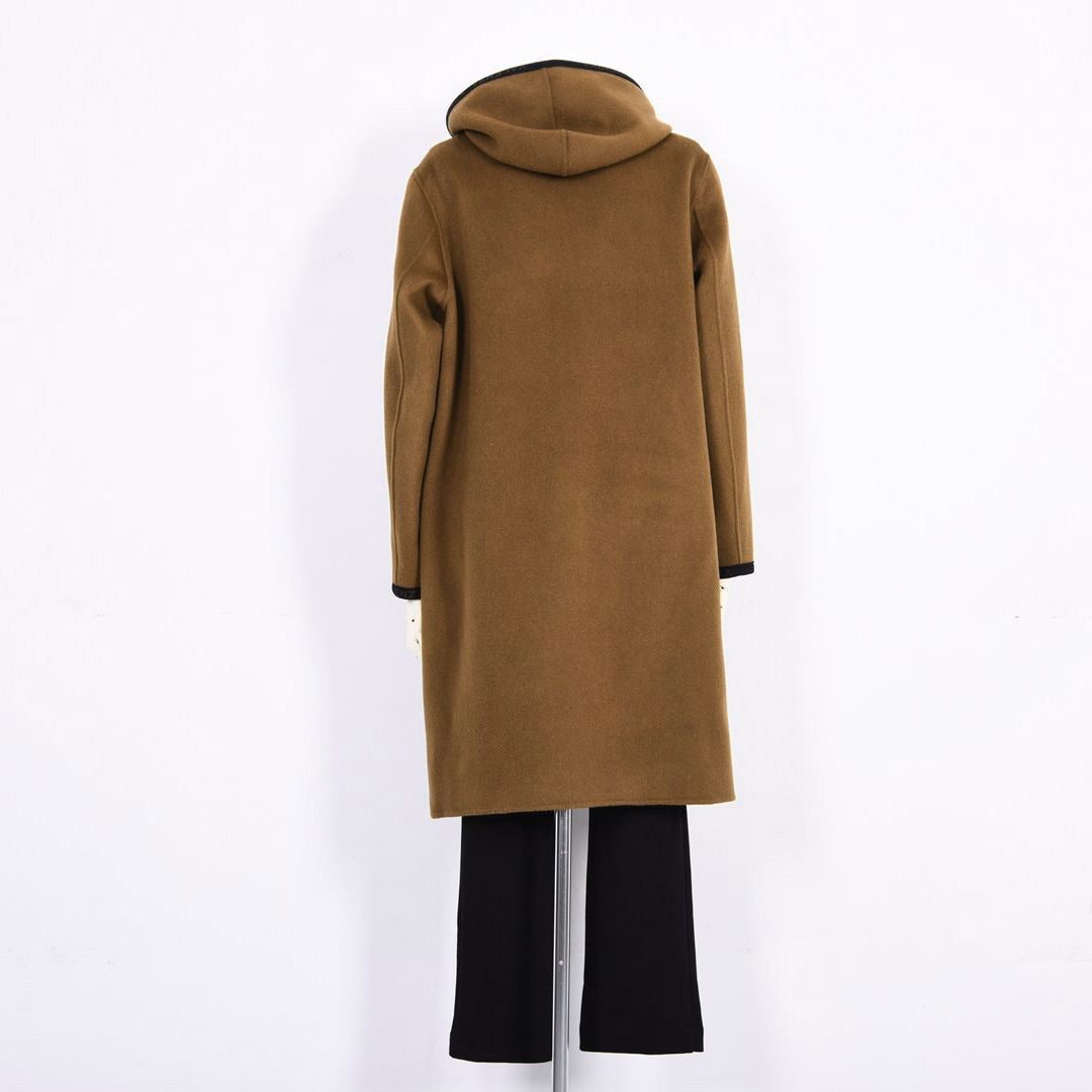 ※予約商品【Lサイズ】【リバーシブル】2wayウールリバー フード付きロングコート　VALENZA　5558708