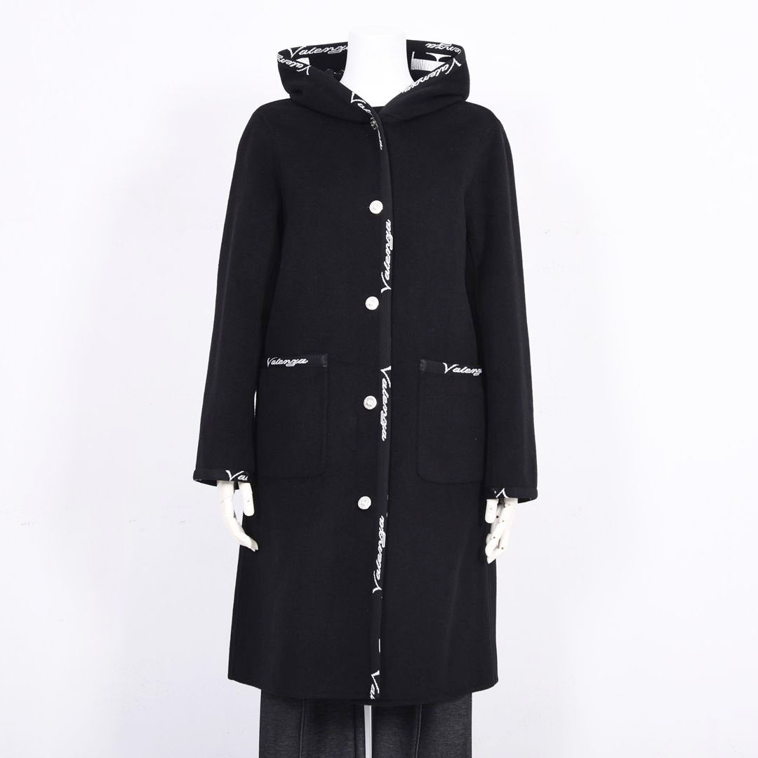 【リバーシブル】2wayウールリバー ロゴデザインロングコート　VALENZA　5158700