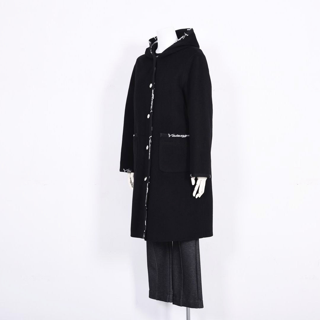 【Lサイズ】【リバーシブル】2way ウールリバー ロゴデザインロングコート　VALENZA　5558700
