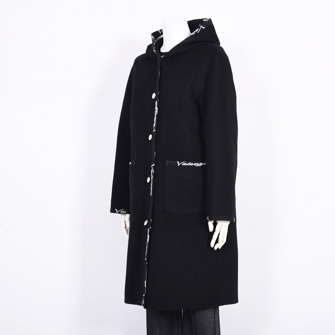 【リバーシブル】2wayウールリバー ロゴデザインロングコート　VALENZA　5158700